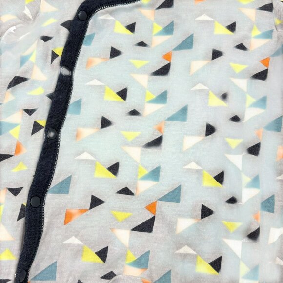 Tea Collection Baby Footed Pajamas 3-6 Months Geometric Triangle Print 100% Cott - Picture 2 of 5